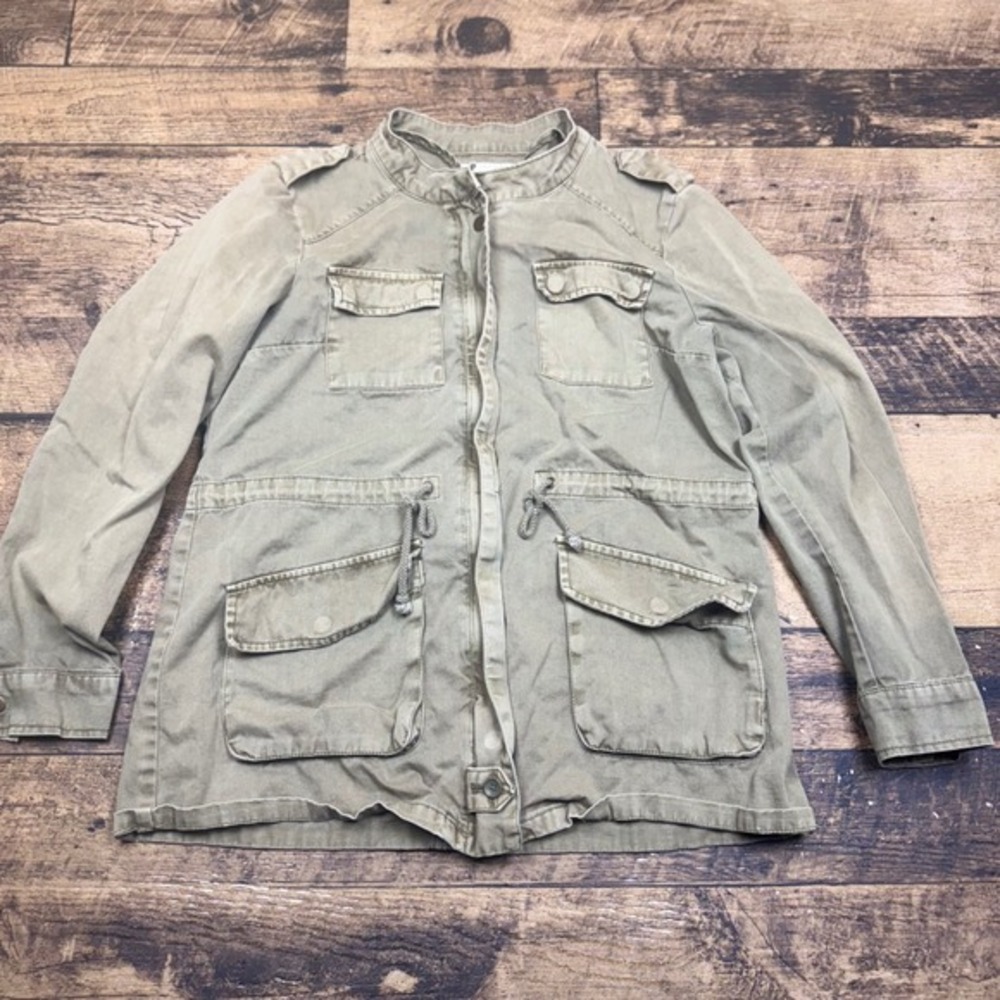 Kenar Military‎ Anorak Jacket Olive Green Utility Pockets Lightweight L